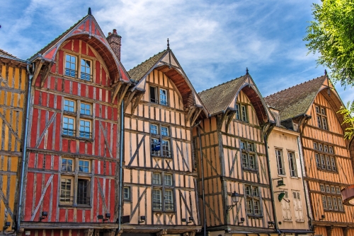 Fachwerkhäuser in Troyes, Frankreich