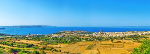 Aerial view of Mgarr on Gozo, Malta