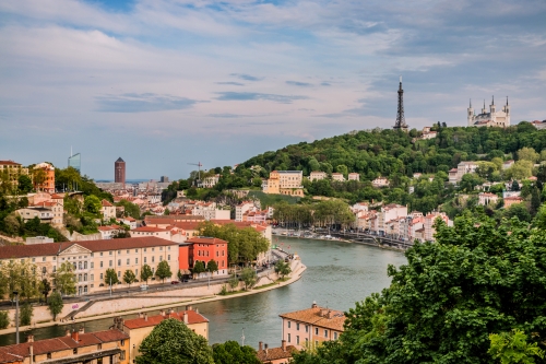 Panorama von Lyon vom Fort de Vaise aus gesehen