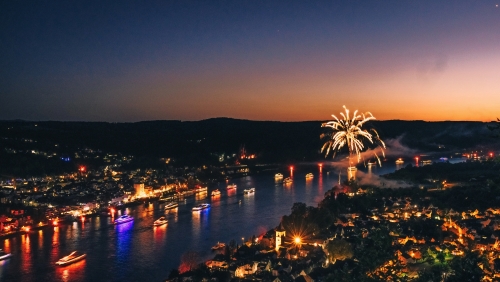 Rhein in Flammen mit Blick vom "Erpeler Ley"