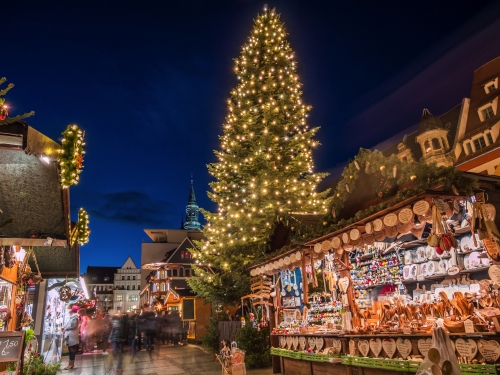 Weihnachtsmarkt in Zwickau, Deutschland 