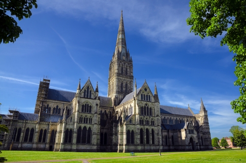 Kathedrale von Salisbury,In der Frühlingssaison,Salisbury,England