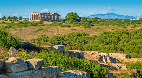 Ruins in Selinunte, archaeological site and ancient greek town in Sicily, Italy.