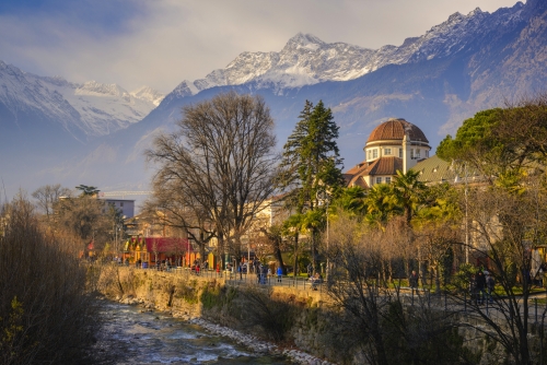 winterliches Meran in Südtirol, Italien
