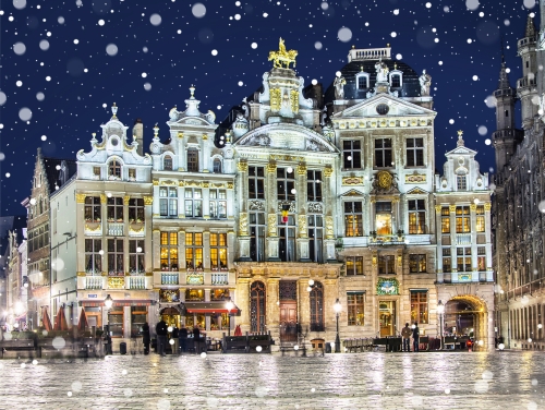 Grote Markt in Brüssel zur Weihnachtszeit, Belgien