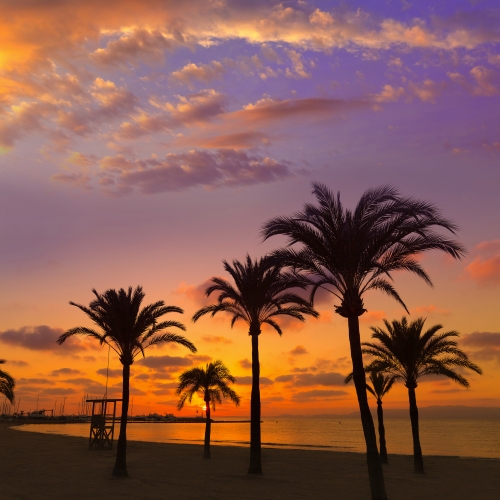 Sonnenuntergang in S’Arenal auf Mallorca