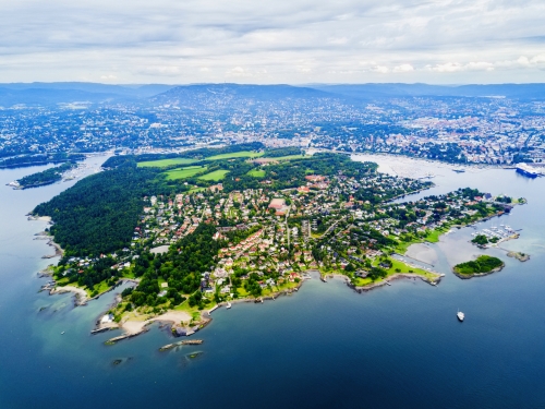 Luftbild von Bygdøy bei Oslo