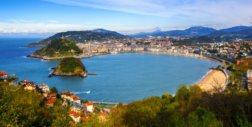 San Sebastian Stadt,Spanien,Blick auf die Bucht von La Concha und den Atlantik