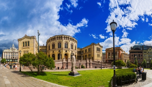 Norwegisches Parlamentsgebäude in Oslo