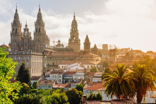 Santiago de Compostela: Kathedrale bei Sonnenaufgang