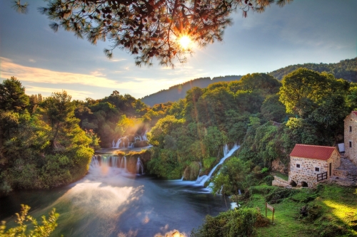 Wasserfälle im Nationalpark Krka in Kroatien