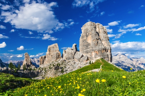 Cinque Torri: die fünf Säulen in den Dolomiten in Südtirol, Italien