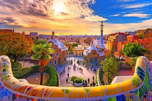 Park Güell in Barcelona, Spanien