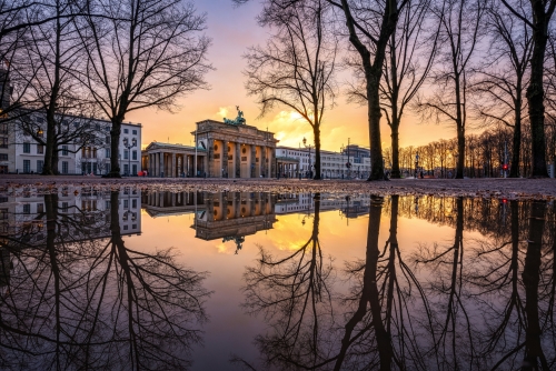 Brandenburger Tor im Winter in Berlin, Deutschland