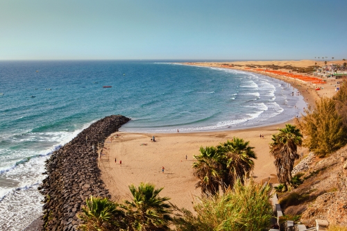 Sandstrand in Playa del Inglés auf Gran Canaria, Spanien