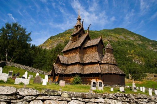 Stabkirche in Borgund, Norwegen