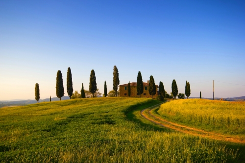 ©ronnybas - stock.adobe.com Villa Pienza im Val d’Orcia in der Toskana, Italien