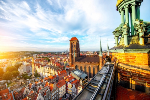 Blick auf die Marienkirche von Danzig in Polen