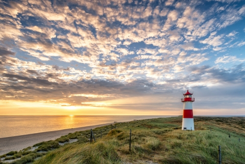 Red Lighthouse on the island of Sylt in North Frisia, Schleswig-Holstein, Germany