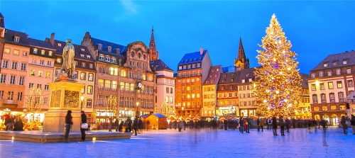 Weihnachtsmarkt in Straßburg im Elsass, Frankreich