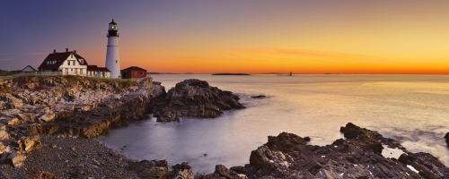 Portland Head Lighthouse, Maine, USA at sunrise