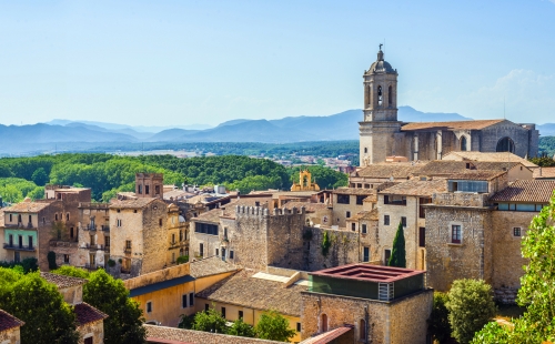 The medieval quarter of Gerona. Catalonia,  Spain.