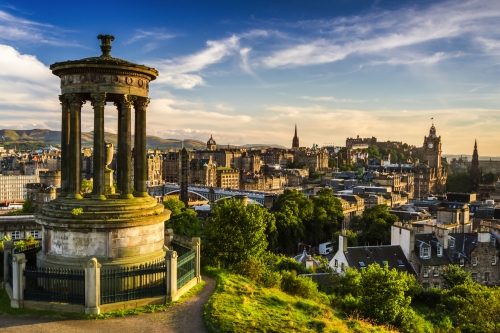 Beautiful view of the city of Edinburgh