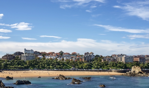 Views of Santander city and Sardinero beach, Cantabria, Spain.