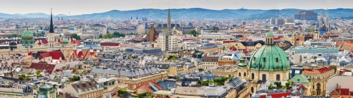 Aerial view of city center of Vienna