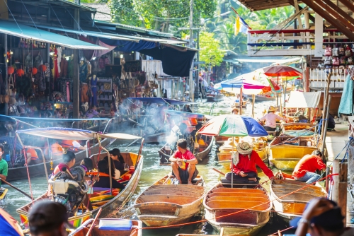 Wassermarkt in Bangkok