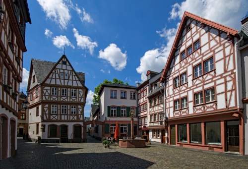 Fachwerkhäuser in der Altstadt von Mainz