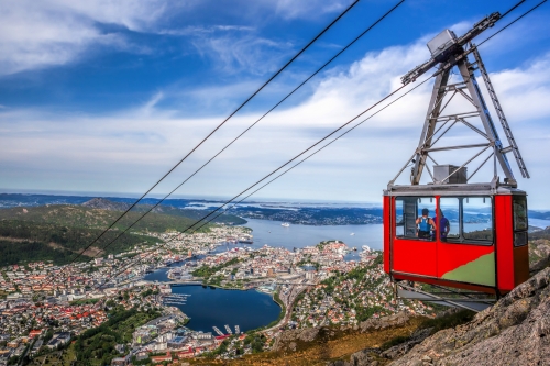 Ulriken-Seilbahn über Bergen, Norwegen