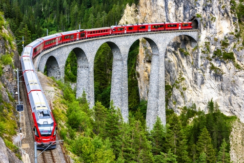 Landwasserviadukt in Filisur, Schweiz