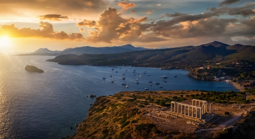 Panorama des Kap Sounion bei Athen
