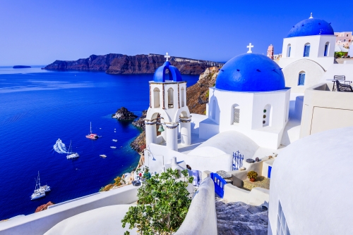 Dorf Oia auf Santorini, Griechenland