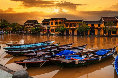 traditionelle Boote in Hoi An