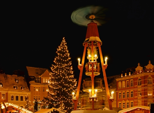 Weihnachtsmarkt in Annaberg-Buchholz im Erzgebirge, Deutschland