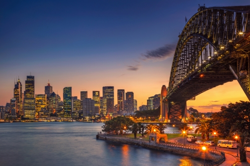 Stadtbild von Sydney mit Harbour Bridge