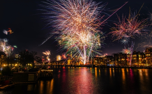 Feuerwerk in Amsterdam, Niederlande