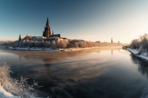 Ulm an der Donau im Winter