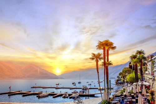 Sonnenuntergang über Ascona am Lago Maggioreµ1