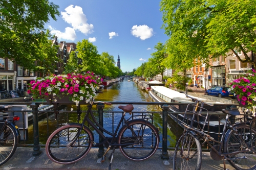 Amsterdamer Prinsengracht im Sommer