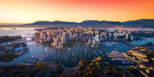 Luftaufnahme der Skyline von Vancouver