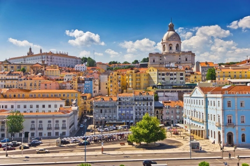 Beautiful view of Lisbon old city, Portugal