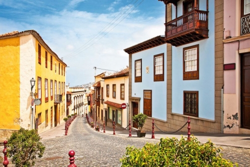 Street in La Orotava, Tenerife,  Spain.