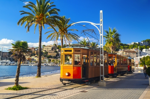 Straßenbahn in Port de Soller auf Mallorca