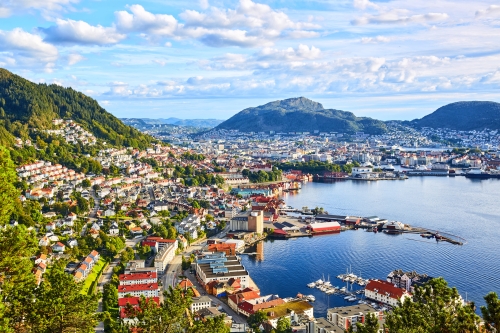 Bergen vom Berg in Sandviken aus gesehen
