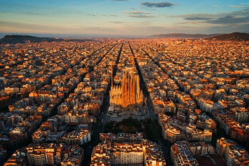 Luftaufnahme der Sagrada Familia