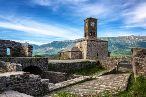 Uhrturm in Gjirokaster,Albanien,