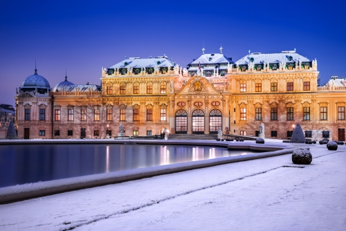 Palast Belvedere in Wien im Winter
